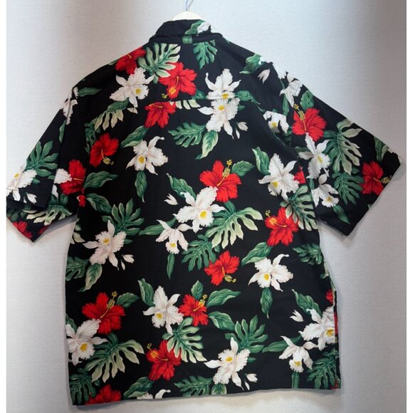 Kane Malia Men Button Up Hawaiian Shirt Short Sleeve Sz XL Black Tropical Floral - Picture 2 of 12